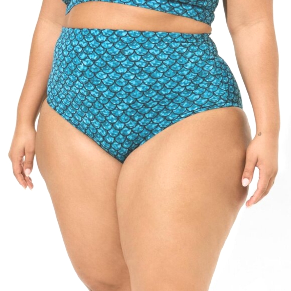 ❤️NWT TORRID SWIM BOTTOM - MERMAID PRINT - HIGH WAIST - TUMMY CONTROL